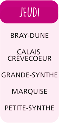 Bray-Dune Calais Grande-Synthe Marquise Petite-Synthe